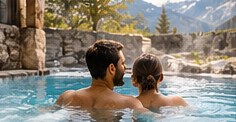 Couple in a thermal pool
